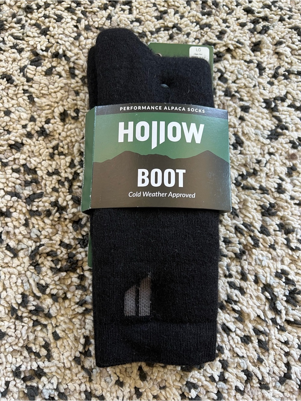 Hollow Alpaca Socks Boot Black Size Large